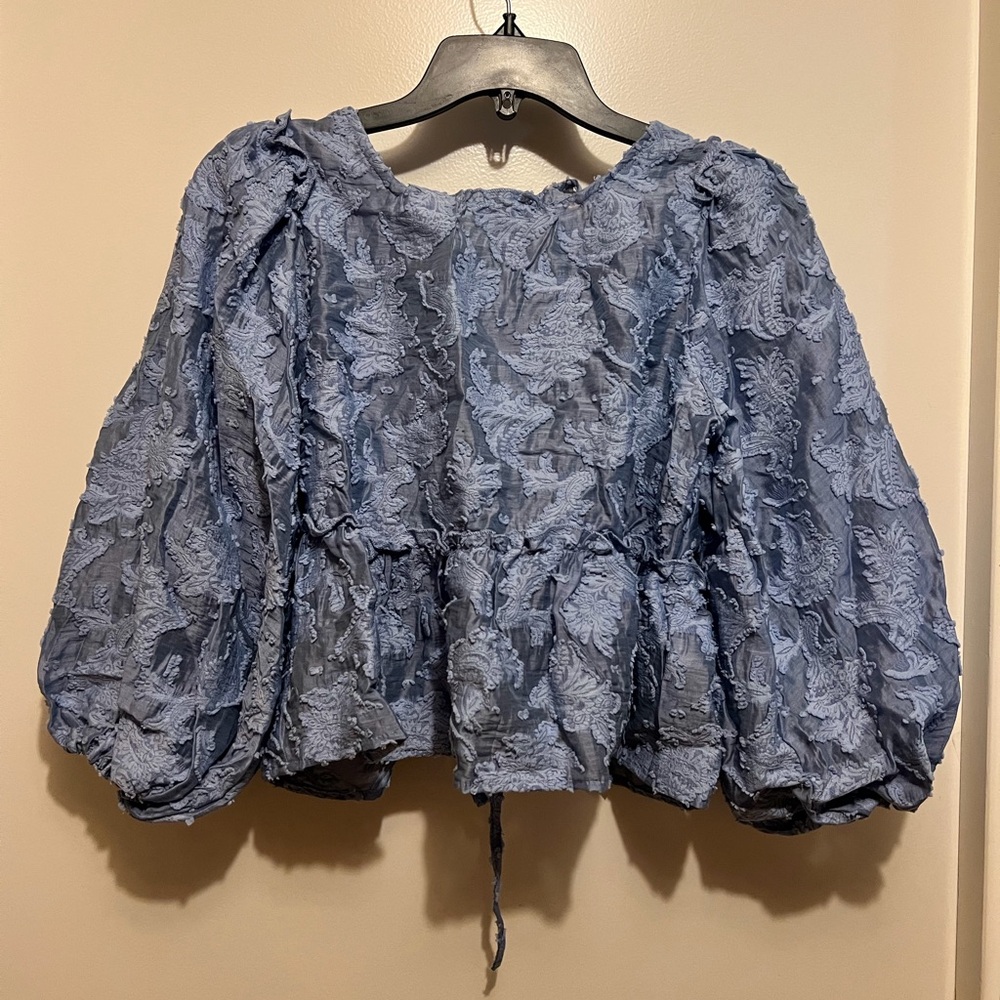 Elegant Blue Lace Women's Top